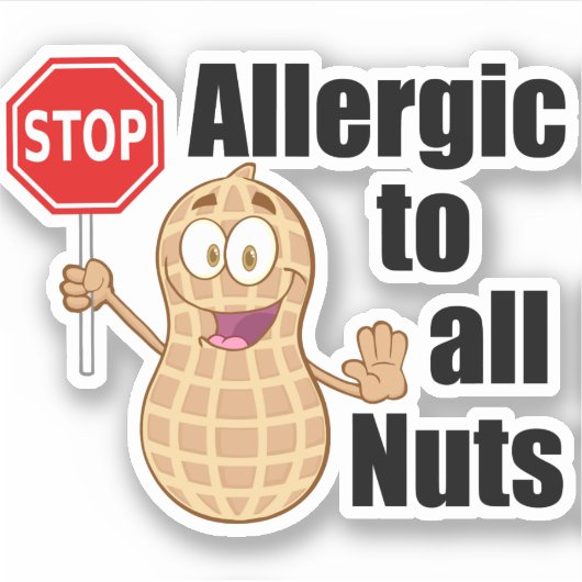 Nut Allergy Alert Sticker (Voorkant)