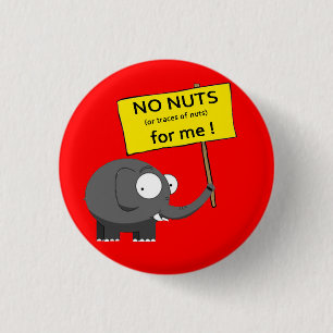 Nut Allergy Elephant Ronde Button 3,2 Cm