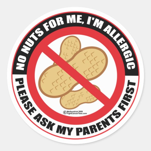 Nut Allergy Ronde Sticker (Voorkant)