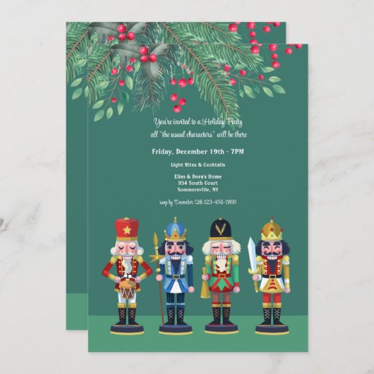 Nut Crackers Fête Invitation (Devant / Derrière)