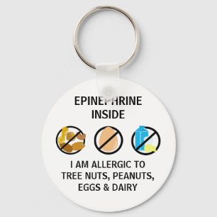 Nut Eieren Melkallergie Epinefrine in Kinderen Sleutelhanger