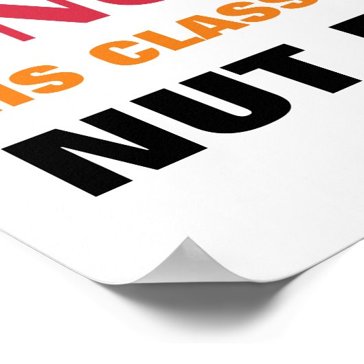 Nut Free Classroom Sign for School of Daycare Poster (Hoek)