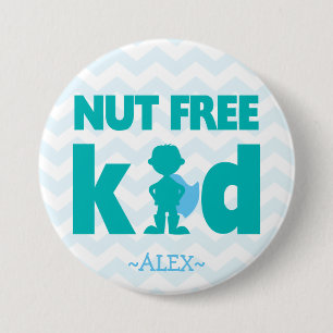 Nut Free Superheld Boy Button