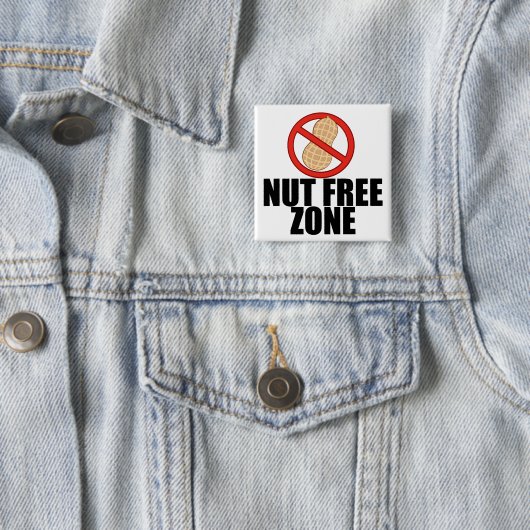 Nut Free Zone Vierkante Button 5,1 Cm (In situ)