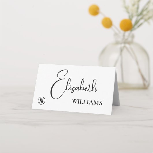 Nut Gratis Menu Modern Script Wedding Place Cards (Voorkant)