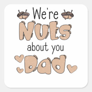 Nut Pap Vader houdt van Mannen Vierkante Sticker