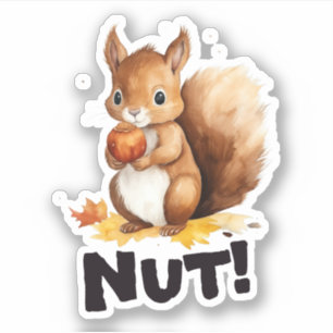 Nut! Schattigee Eekhoorn Herfst Seizoen Sticker