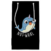Nut-whal Grappige Narwhal Pun Donker BG Klein Cadeauzakje (Voorkant)