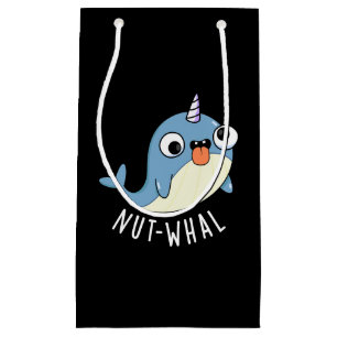 Nut-whal Grappige Narwhal Pun Donker BG Klein Cadeauzakje