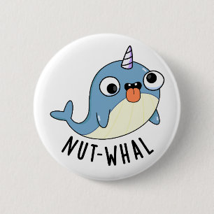 Nut-whal Grappige Narwhal Pun Ronde Button 5,7 Cm