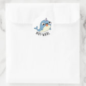 Nut-whal Grappige Narwhal Pun Ronde Sticker (Tas)