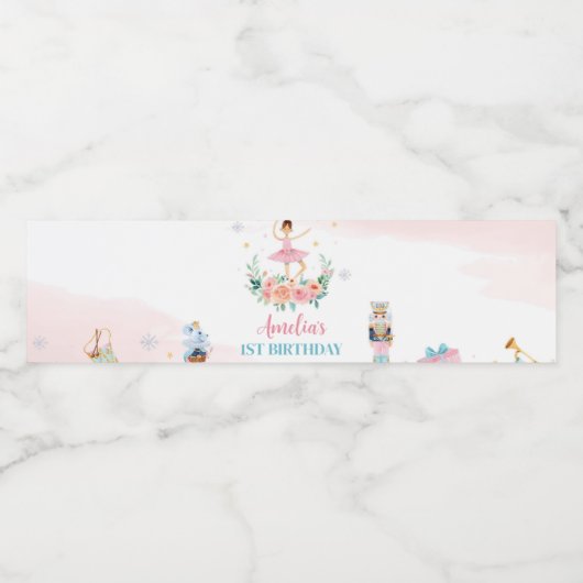 Nutcracker Anniversaire Fête Étiquette bouteille d (Étiquettes simples)