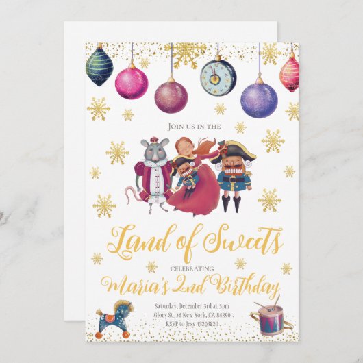 Nutcracker Anniversaire Fête Invitation (Devant / Derrière)