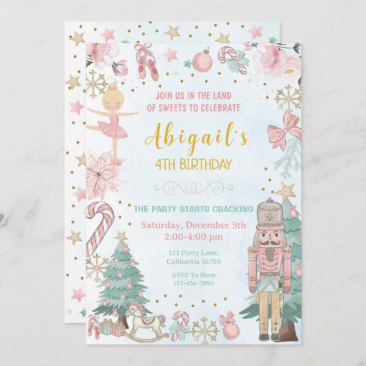 Nutcracker Anniversaire Invitation Nutcracker Invi (Devant / Derrière)