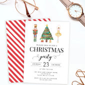 Nutcracker aquarelle invitation à la fête de Noël