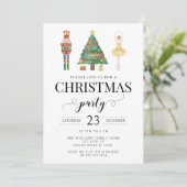 Nutcracker aquarelle invitation à la fête de Noël (Debout devant)