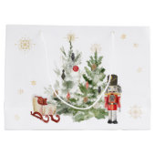 Nutcracker aquarelle mignonne sac cadeau de Noël (Dos)