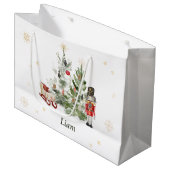 Nutcracker aquarelle mignonne sac cadeau de Noël (Devant Angle)