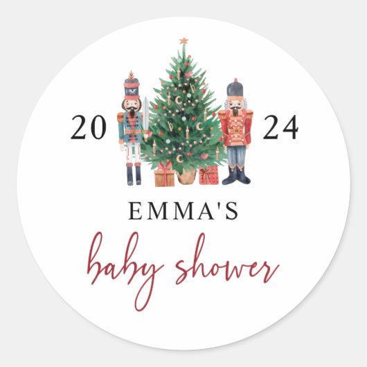Nutcracker Baby Shower Ronde Sticker (Voorkant)