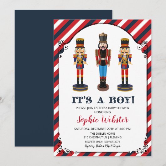 Nutcracker Baby Shower Uitnodiging (Voorkant / Achterkant)