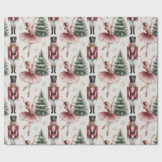 Nutcracker Ballerina ballet dancer christmas tree Cadeaupapier (Vlak)