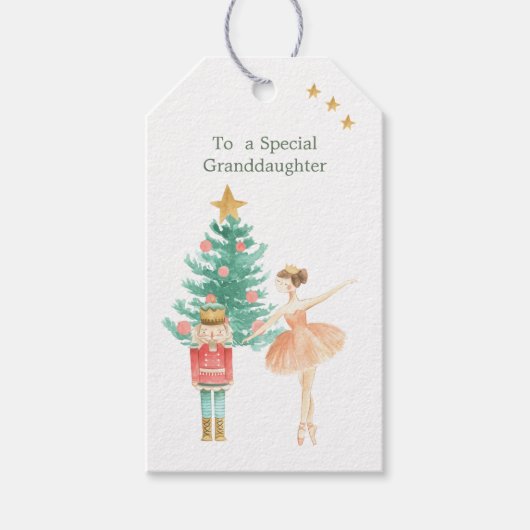 Nutcracker Ballerina kerstcadeautassen Cadeaulabel (Voorkant)