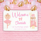Nutcracker Ballerina Pink Birthday Welcome Spandoek