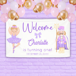 Nutcracker Ballerina Purple Birthday Welcome Spandoek