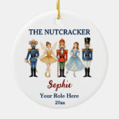Nutcracker Ballet Aangepaste Naam & Rol Keramisch Ornament (Achterkant)