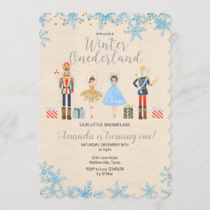 Nutcracker Ballet Anniversaire invitation hiver