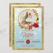 Nutcracker Ballet Ballerina - Christmas Party Feestdagenkaart (Voorkant / Achterkant)