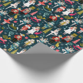 Nutcracker Ballet Characters - Navy Cadeaupapier (Hoek)
