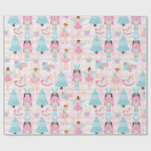 Nutcracker Ballet Christmas Pastel Wrapping Paper Cadeaupapier (Vlak)