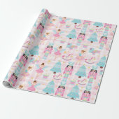 Nutcracker Ballet Christmas Pastel Wrapping Paper Cadeaupapier (Uitgerold)