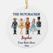 Nutcracker Ballet Custom Name & Role, Photo Keramisch Ornament (Voorkant)