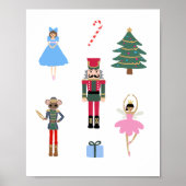 Nutcracker Ballet Illustratie Snowflake Painting Poster (Voorkant)
