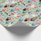 Nutcracker Ballet Karakters Kerstmis - bleek blauw Cadeaupapier (Hoek)