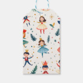 Nutcracker-ballet Kerst Naadloos Patroon Cadeaulabel (Voorkant)