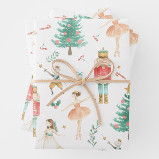 Nutcracker Ballet met kerstmis Afbeeldingen Verpak Inpakpapier Vel (In situ)