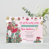 Nutcracker Ballet met Kerstmis, gouden dag Kaart (Staand voorkant)