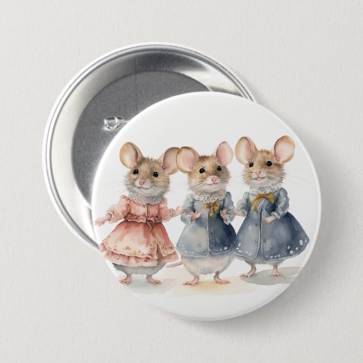 Nutcracker Ballet Mice Ronde Button 7,6 Cm (Voorkant /achterkant)