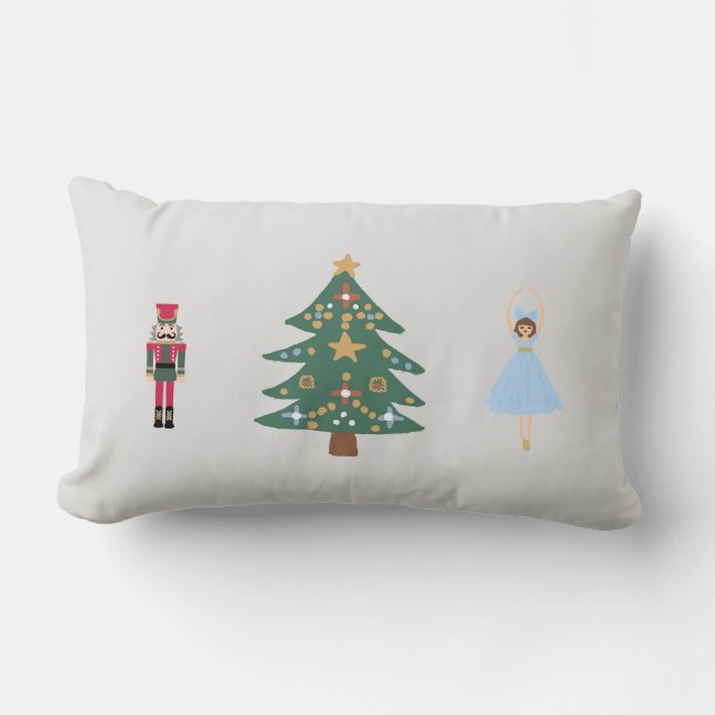 Nutcracker Ballet Painting Kerstlumbar Pillow Kussen (Voorkant)