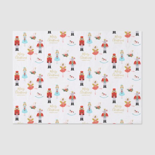 Nutcracker Ballet Persoonlijke Kerstmis Tissuepapier (Voorkant)