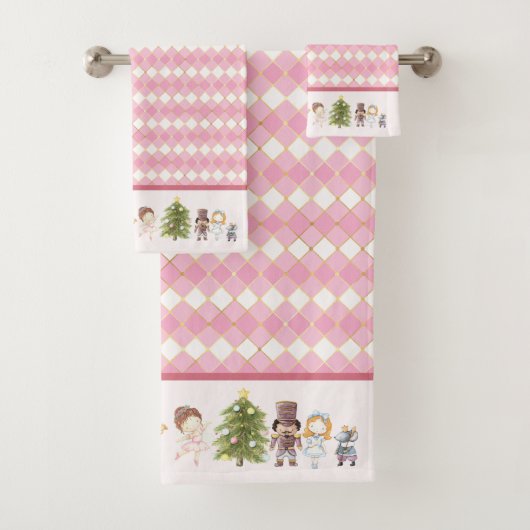 Nutcracker Ballet Roze Bathroom Set II Bad Handdoek (Insitu)