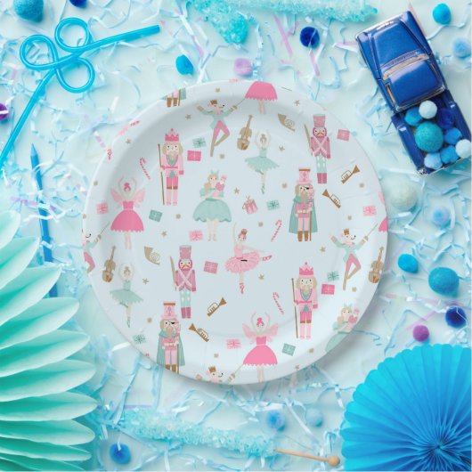 Nutcracker Ballet Roze kerstpapier Bord (Feest)