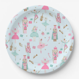 Nutcracker Ballet Roze kerstpapier Bord
