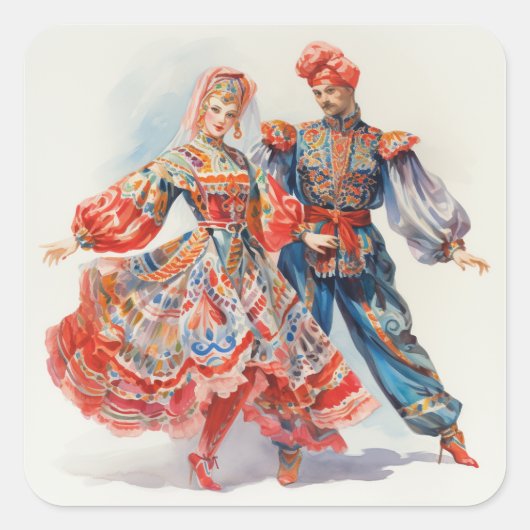 Nutcracker Ballet, Russian Dancers Vierkante Sticker (Voorkant)