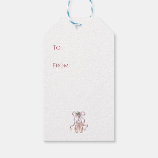 Nutcracker Ballet Slippers with Pink Ribbon Cadeaulabel (Achterkant)