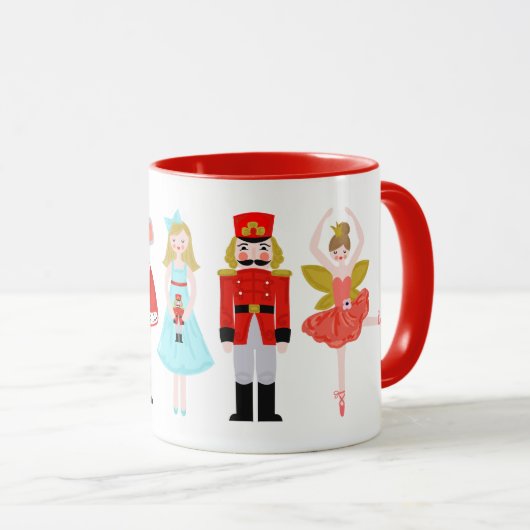 Nutcracker Ballet tekent kerstmis Mok (Voorkant rechts)