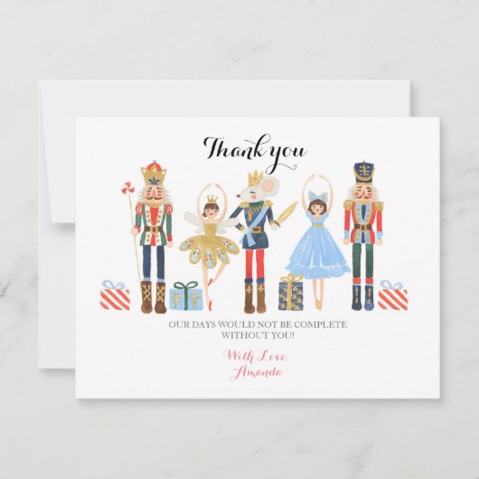 Nutcracker Ballet Waterverf Dank u wel Bedankkaart (Voorkant)